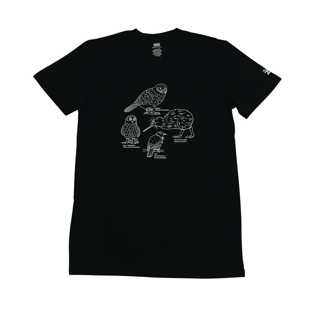 Auckland Zoo Native Birds Black T-Shirt