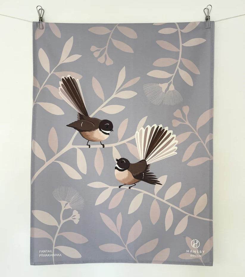 Hansby Design Tea Towel Pīwakawaka Pair