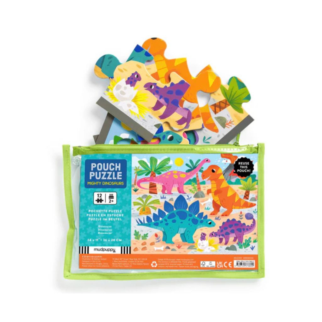 Mighty Dinosaurs 12pc Pouch Puzzle