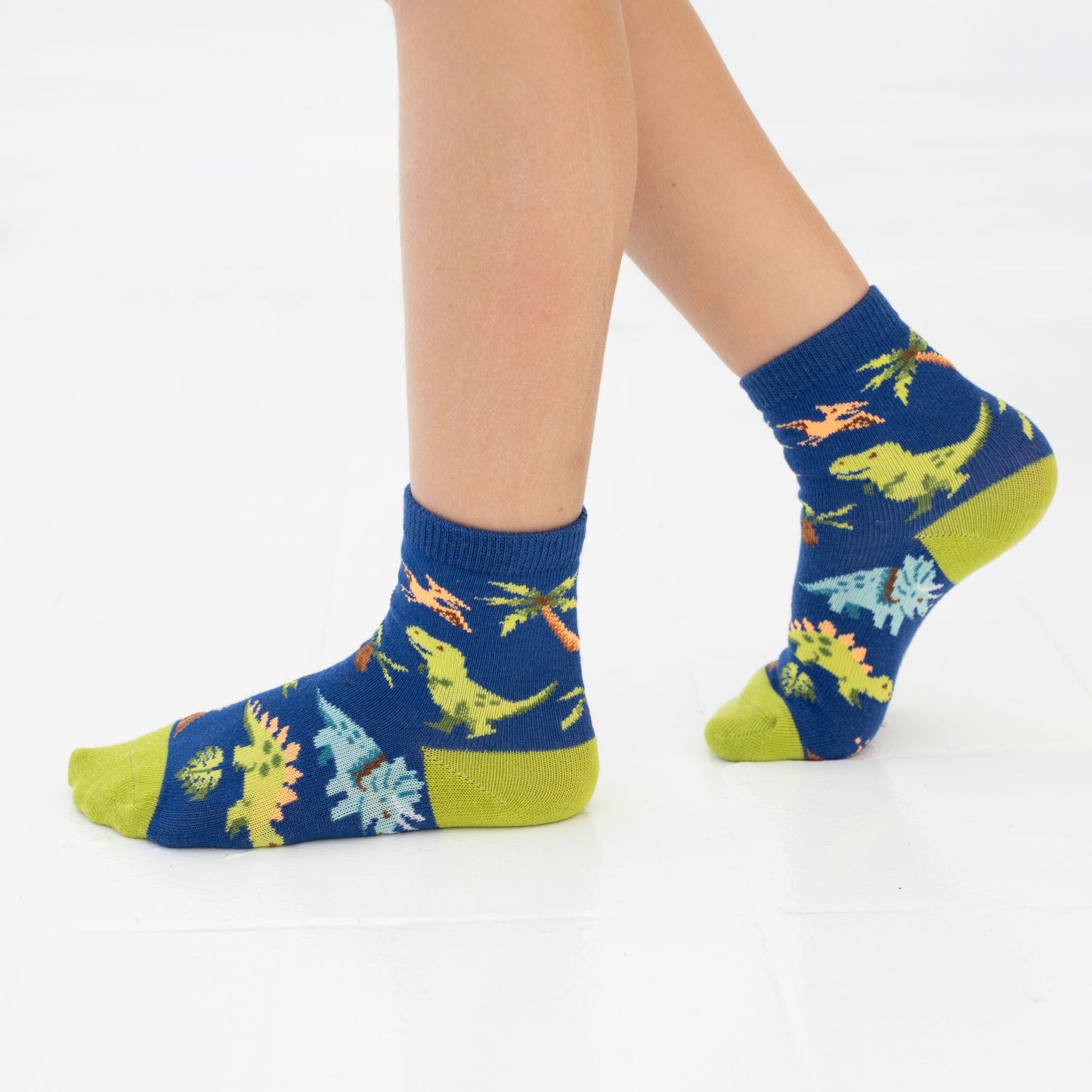 Nervous Rex Navy Kids Socks