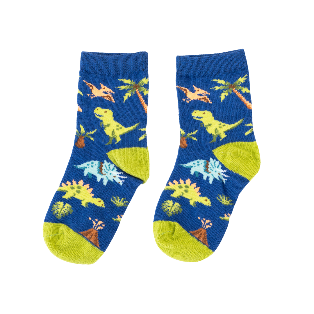 Nervous Rex Navy Kids Socks