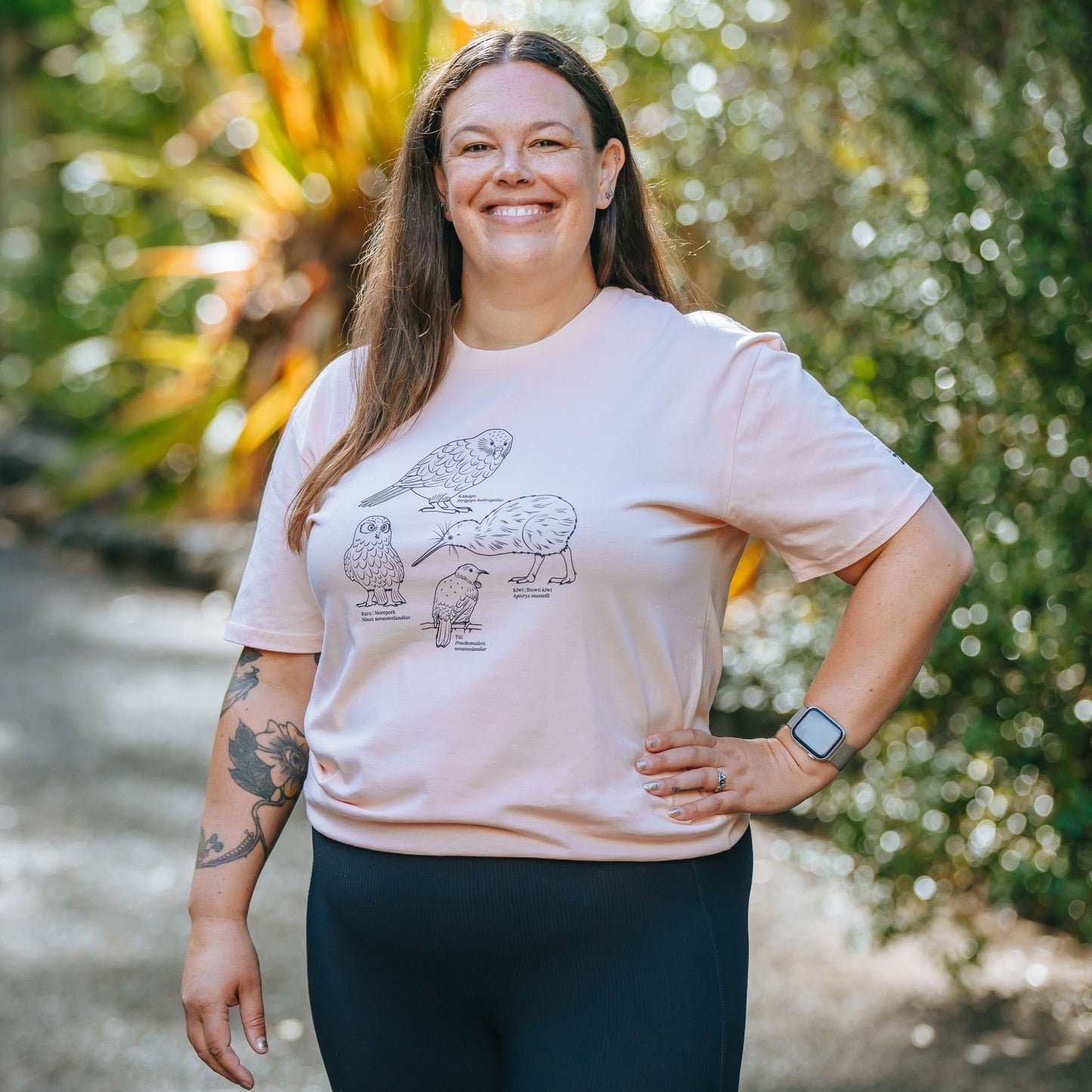Auckland Zoo Native Birds Pale Pink T-Shirt