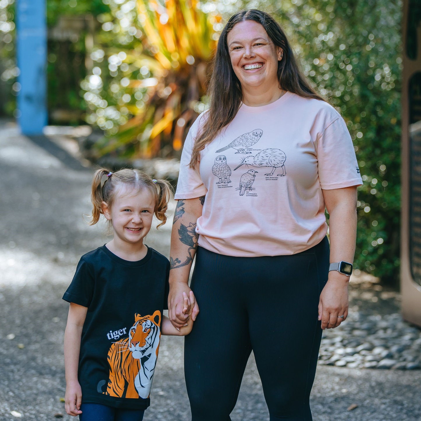 Auckland Zoo Native Birds Pale Pink T-Shirt