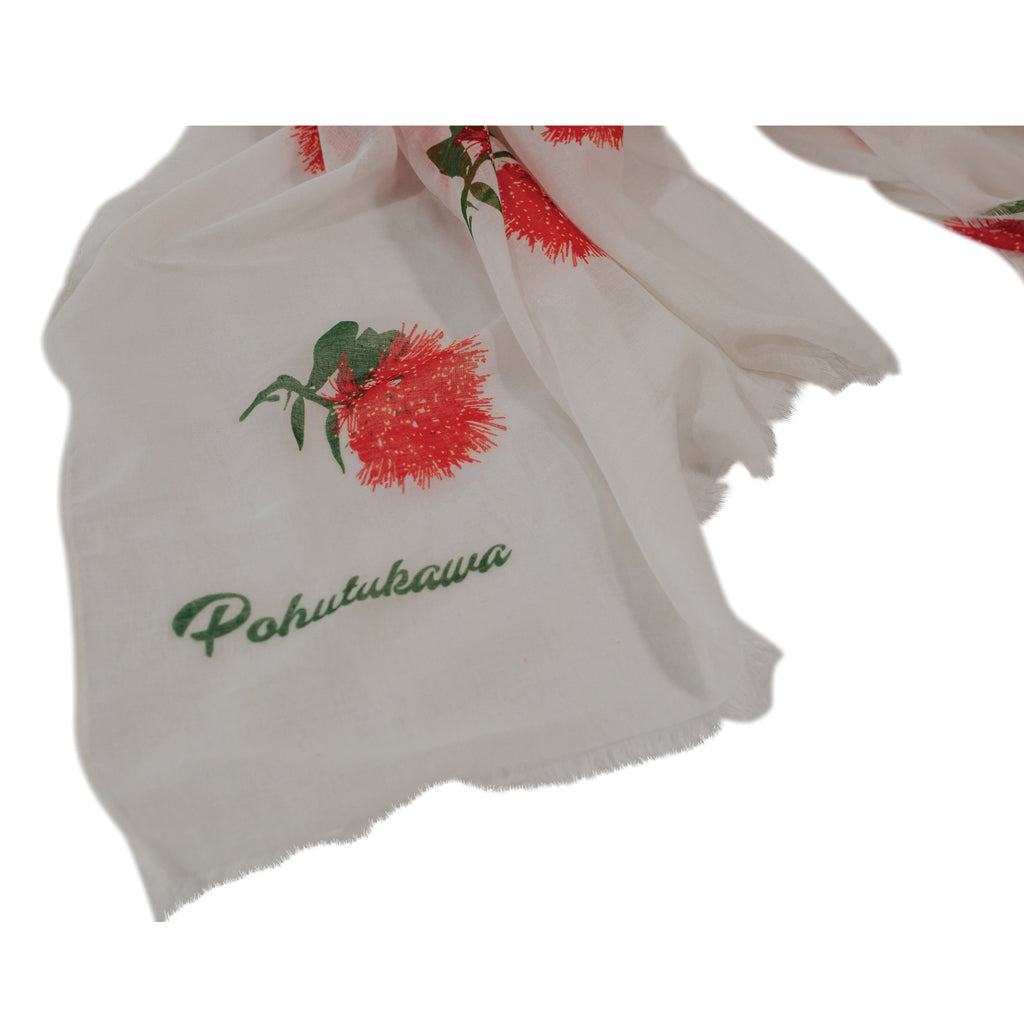 Pōhutukawa Scarf White