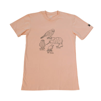 Auckland Zoo Native Birds Pale Pink T-Shirt