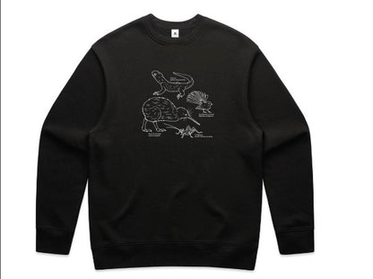 Auckland Zoo Native Taonga Black Sweatshirt