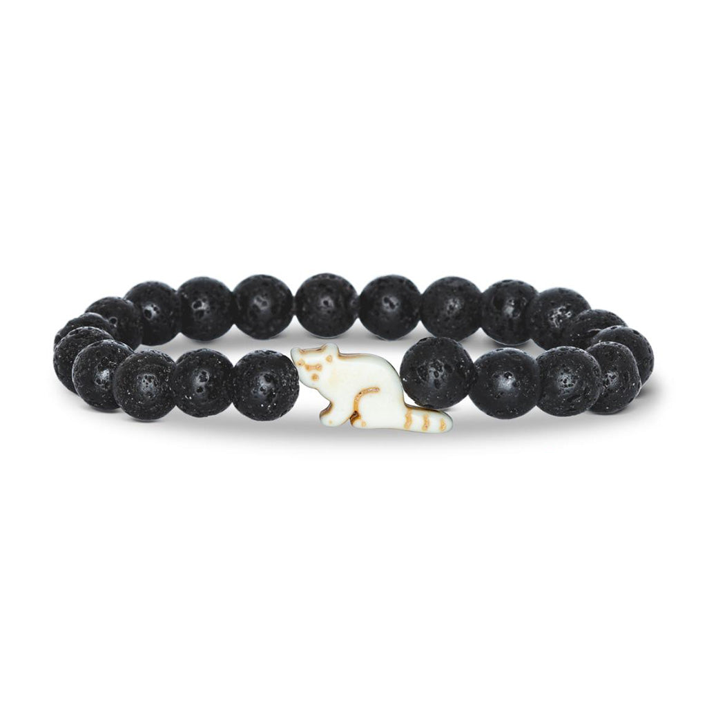 Fahlo Tracking Bracelet: Red Panda Lava Stone