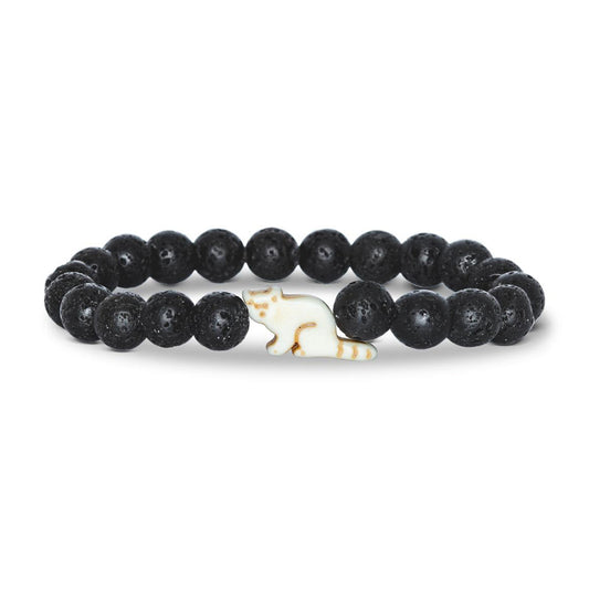 Fahlo Tracking Bracelet: Red Panda Lava Stone