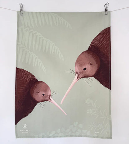 Hansby Design Tea Towel Kiwi Pair