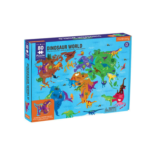 Mudpuppy Dinosaur World 80pc Puzzle