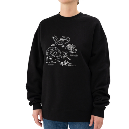 Auckland Zoo Native Taonga Black Sweatshirt