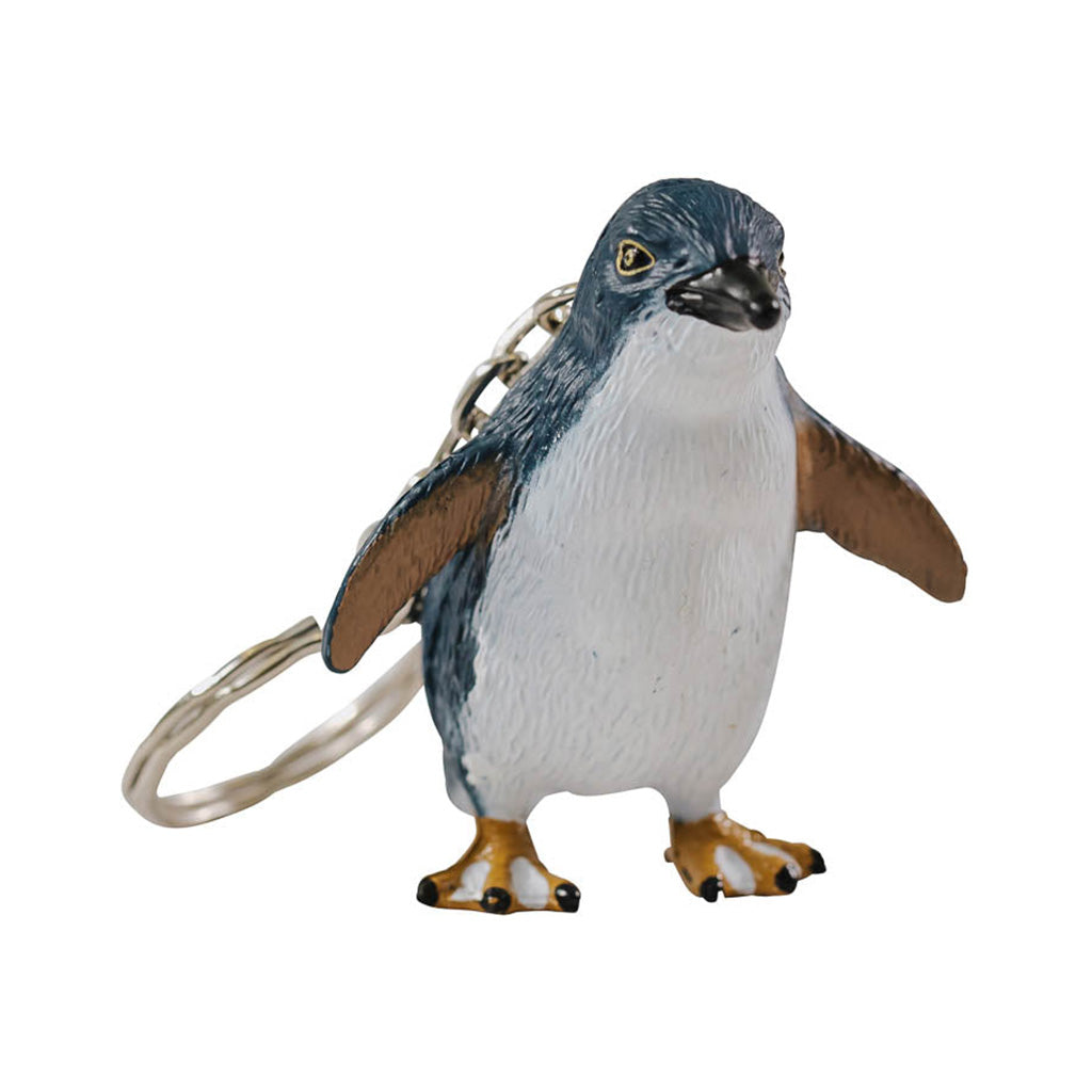 A Little Blue Penguin with a chain and keyring attached