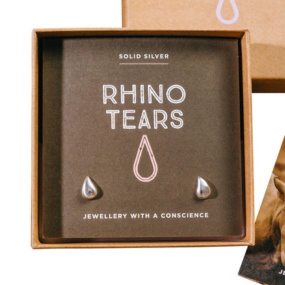 Rhino Tears Silver Earrings